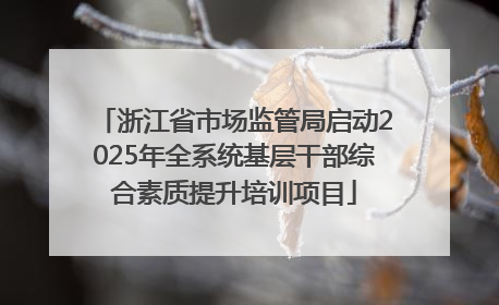浙江省市场监管局启动2025年全系统基层干部综合素质提升培训项目