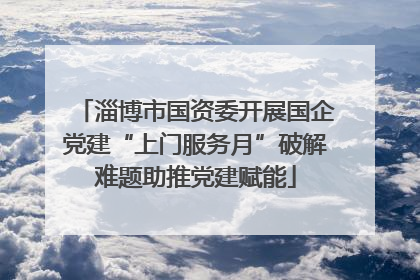 淄博市国资委开展国企党建“上门服务月”破解难题助推党建赋能