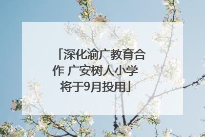 深化渝广教育合作 广安树人小学将于9月投用