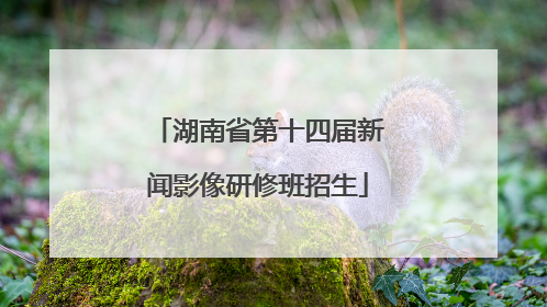 湖南省第十四届新闻影像研修班招生