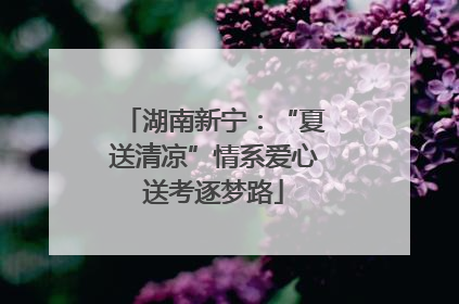 湖南新宁：“夏送清凉”情系爱心送考逐梦路