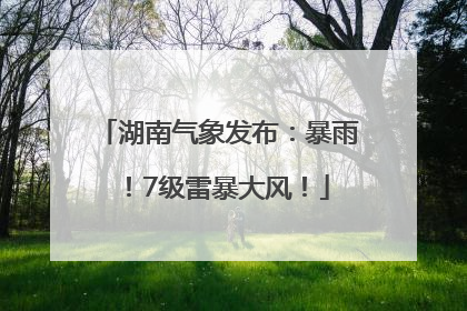 湖南气象发布：暴雨！7级雷暴大风！