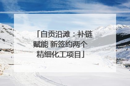 自贡沿滩：补链赋能 新签约两个精细化工项目