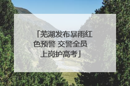 芜湖发布暴雨红色预警 交警全员上岗护高考