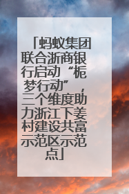 蚂蚁集团联合浙商银行启动“栀梦行动”，三个维度助力浙江下姜村建设共富示范区示范点