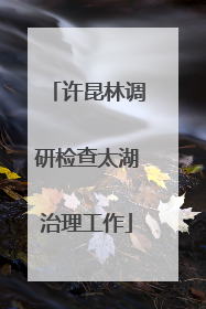 许昆林调研检查太湖治理工作