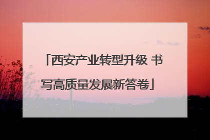 西安产业转型升级 书写高质量发展新答卷
