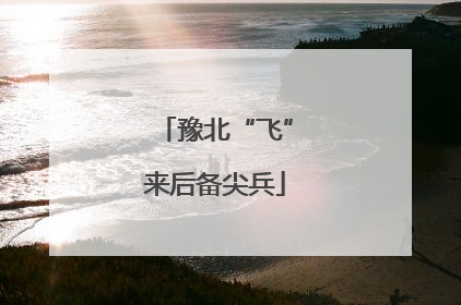 豫北“飞”来后备尖兵