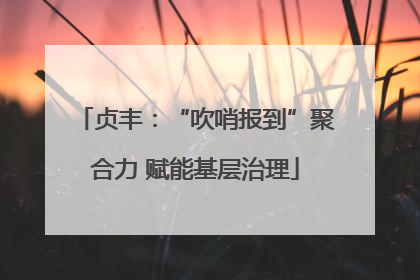 贞丰：“吹哨报到”聚合力 赋能基层治理