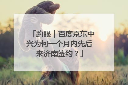 趵眼｜百度京东中兴为何一个月内先后来济南签约？