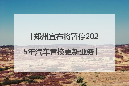 郑州宣布将暂停2025年汽车置换更新业务