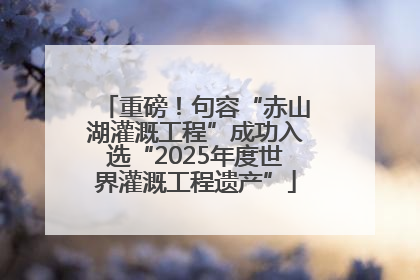 重磅！句容“赤山湖灌溉工程”成功入选“2025年度世界灌溉工程遗产”