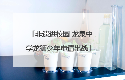 非遗进校园 龙泉中学龙狮少年申请出战