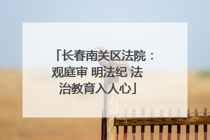 长春南关区法院：观庭审 明法纪 法治教育入人心