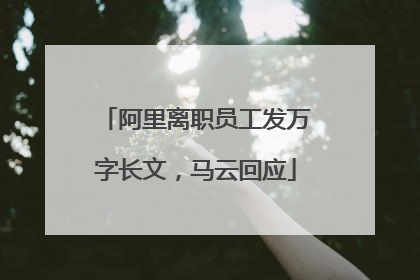 阿里离职员工发万字长文，马云回应