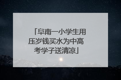 阜南一小学生用压岁钱买水为中高考学子送清凉
