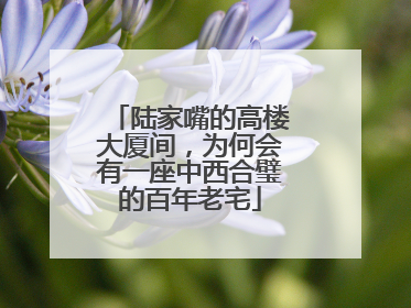 陆家嘴的高楼大厦间，为何会有一座中西合璧的百年老宅