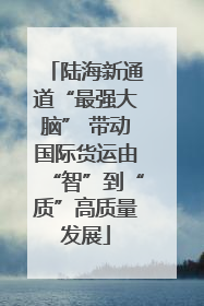 陆海新通道“最强大脑” 带动国际货运由“智”到“质”高质量发展