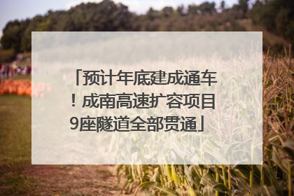 预计年底建成通车！成南高速扩容项目9座隧道全部贯通