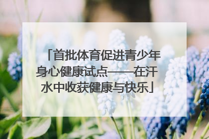 首批体育促进青少年身心健康试点——在汗水中收获健康与快乐