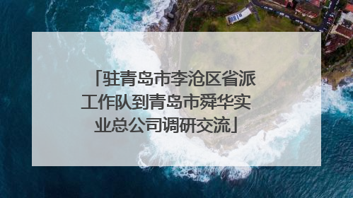 驻青岛市李沧区省派工作队到青岛市舜华实业总公司调研交流