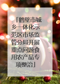 鹤壁市城乡一体化示范区市场监管分局开展重点问题食用农产品专项整治