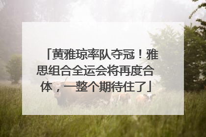 黄雅琼率队夺冠！雅思组合全运会将再度合体，一整个期待住了