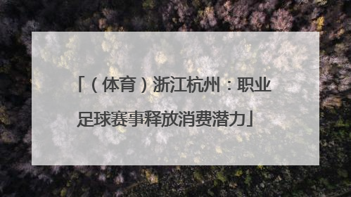 （体育）浙江杭州：职业足球赛事释放消费潜力
