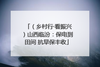 （乡村行·看振兴）山西临汾：保电到田间 抗旱保丰收