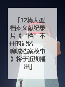 12集大型档案文献纪录片《“档”不住的记忆——聊城档案故事》将于近期播出