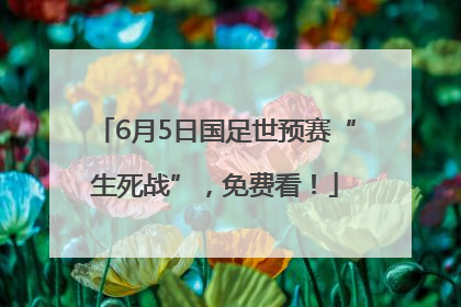 6月5日国足世预赛“生死战”，免费看！