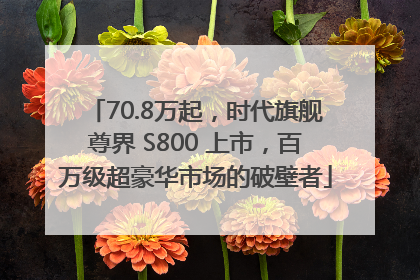 70.8万起，时代旗舰尊界 S800 上市，百万级超豪华市场的破壁者